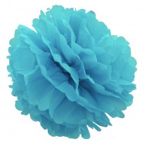 Декор бумажные Помпоны 35см (голубой)