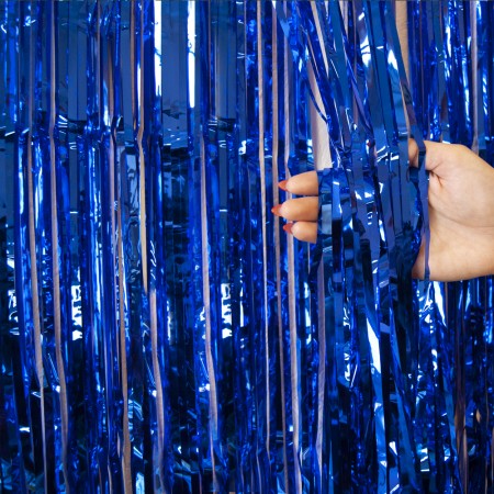 Шторка для фотозони 1х2м (синя)