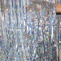 Шторка для фотозоны голограмма 1х2м серебро