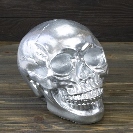 Череп копилка M 8945 (серебряный)
