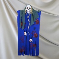 Декор для хэллоуина Призрачный Череп (125см) синий с зеленым 10086