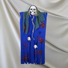 Декор для хэллоуина Призрачный Череп (125см) синий с зеленым 10086