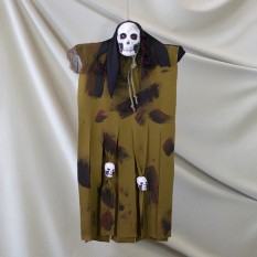 Декор для хэллоуина Призрачный Череп (125см) горчичный с черным 10096