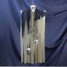 Декор для хэллоуина Призрачный Череп (95см) бело-серый 10097