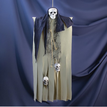 Декор для хэллоуина Призрачный Череп (95см) бело-серый 10097