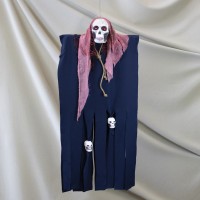 Декор для хэллоуина Призрачный Череп (125см) темно синий с пеплом розы 12928