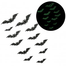 Декор настенный Летучие мыши светонакопительные (уп. 12 штук)