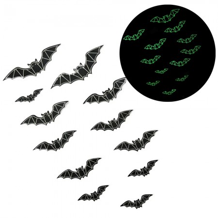 Декор настенный Летучие мыши светонакопительные (уп. 12 штук)