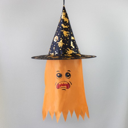 Декор підвісний Привид у капелюсі 70см (помаранчевый)