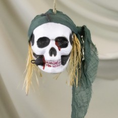 Декор подвесной череп Пират 13801 (бутылочно-зеленый)