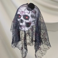 Декор підвісний череп Чорна вдова 13805 (чорний з червоним)