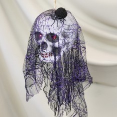 Декор подвесной череп Черная вдова 13806 (черный с фиолетовым)