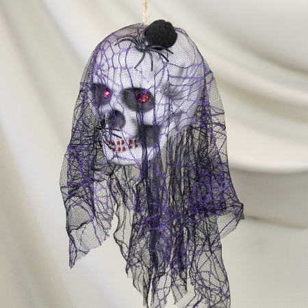 Декор підвісний череп Чорна вдова 13806 (чорний з фіолетовим)