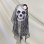 Декор подвесной череп Дева в монтилье 13809 (черный с белым)