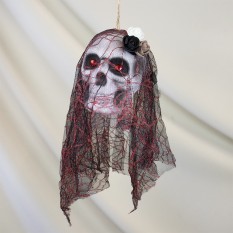 Декор подвесной череп Дева в монтилье 13810 (черный с красным)