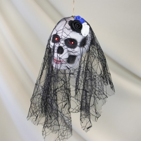 Декор подвесной череп Дева в монтилье 13812 (черный)