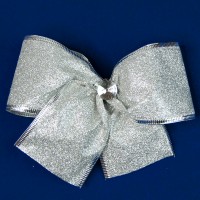 Бант рождественский серебро 1шт 10469