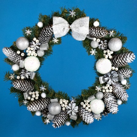 Різдвяний вінок 45см БІЛА ЧАРІВНІСТЬ 11994