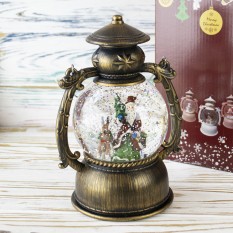 Ліхтар Новорічний LED музичний 21см 1293201 на батарейках та USB