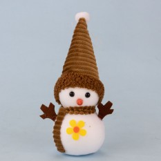 Декор новогодний Снеговик 20см с желтым цветочком