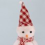 Декор новорічний Сніговик 24 см у шапочці червона клітинка
