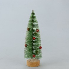 Декор новогодний настольный Елочка 20см с шариками (зеленый)