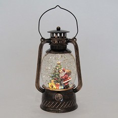 Фонарь Новогодний LED музыкальный 21см 13340 на батарейках и USB