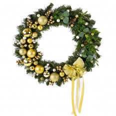 Різдвяний вінок 45см ПЕРЕДЗВІН ЗОЛОТИЙ 13442