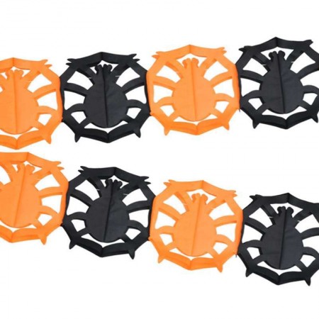 Гирлянда 3D Хэллоуин Паук с паутиной