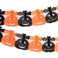 Гирлянда 3D Хэллоуин Тыква с листиками