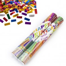 Хлопушка пневматическая 40см с прямоугольниками (микс)