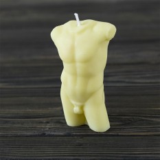 Декоративная восковая свеча торс Мужчины 13849 (шампань)