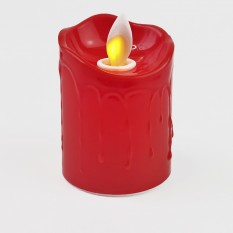 Свічка LED Живе полум'я світня 7х5см (червона)