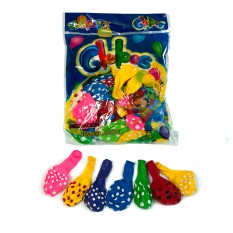 Шар воздушный Ассорти 10 дюймов в горох (уп. 50шт)