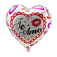 Шар 45см Сердечко с принтом 13137 (1шт)