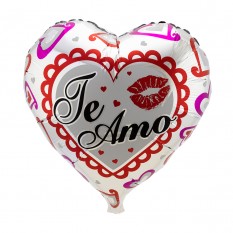 Шар 45см Сердечко с принтом 13137 (1шт)