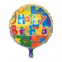 Шар 45см круглый Happy Birthday Ассорти (уп. 12шт)