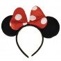 Вушки Міккі Мауса з бантом (чорні з червоним)
