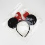 Вушки Міккі Мауса з бантом (чорні з червоним)