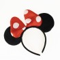 Вушки Міккі Мауса з бантом (чорні з червоним)