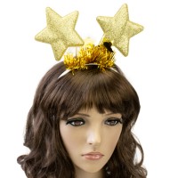 Обідок карнавальний Зірочки на пружинках 13127 (золотий)