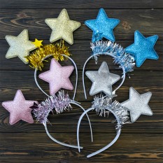Обідок карнавальний Зірочки на пружинках 13392 (уп. 10шт)