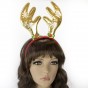 Роги Оленя на обідку різдвяні атласні (золоті)