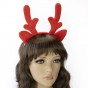 Рога Оленя на обруче рождественские велюровые (красные)