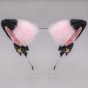 Вушки Кішки аніме (рожеві з чорним)