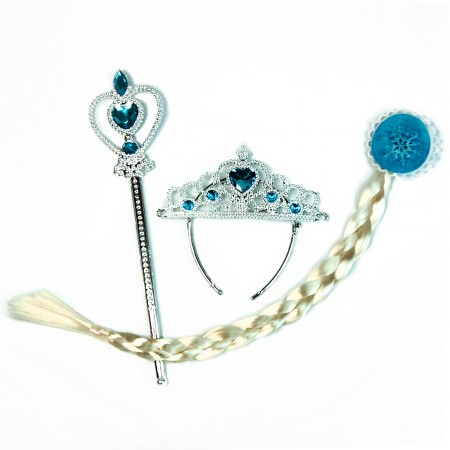 Набор Эльзы (корона, косичка, палочка)