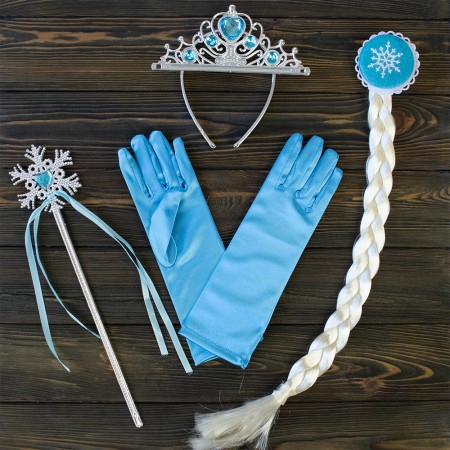 Набір Ельзи (корона, кіска, паличка) з рукавички
