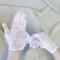 Перчатки кружевные 22см (белые)