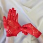 Перчатки кружевные 22см (красные)