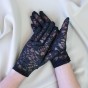 Перчатки кружевные 22см (черные)